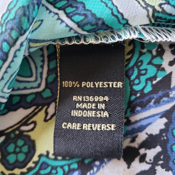 Milano Paisley Multi Hidden Button Vibrant Top Small Y2K Career Corpcore Office - Picture 11 of 11